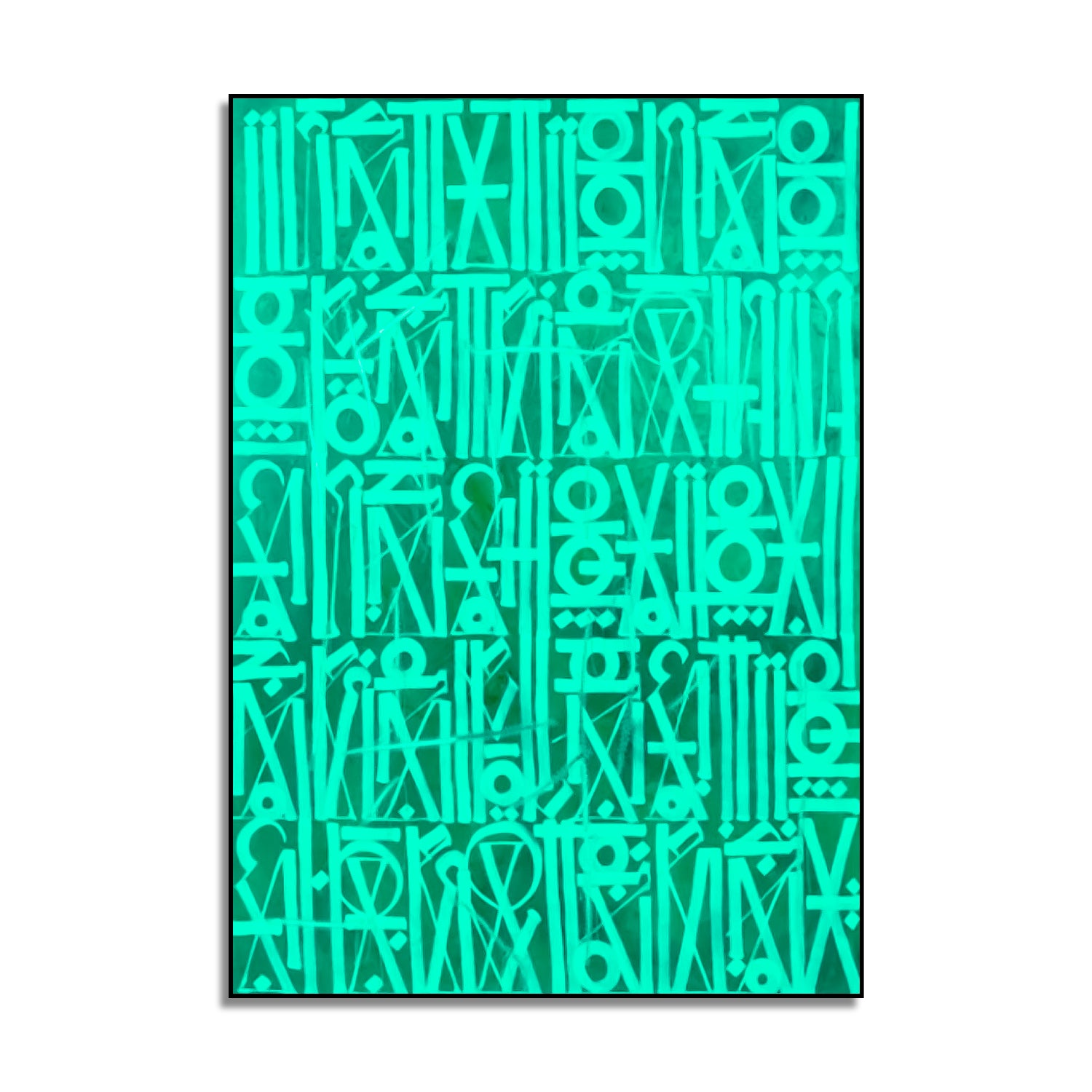 Acrylic Bright Green Calligraffiti Font Modern Painting