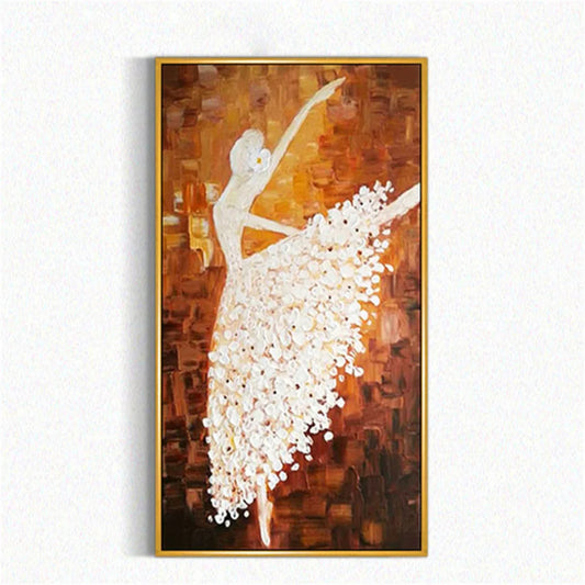 3D Textured Dancing Ballerina Palette Knife Art