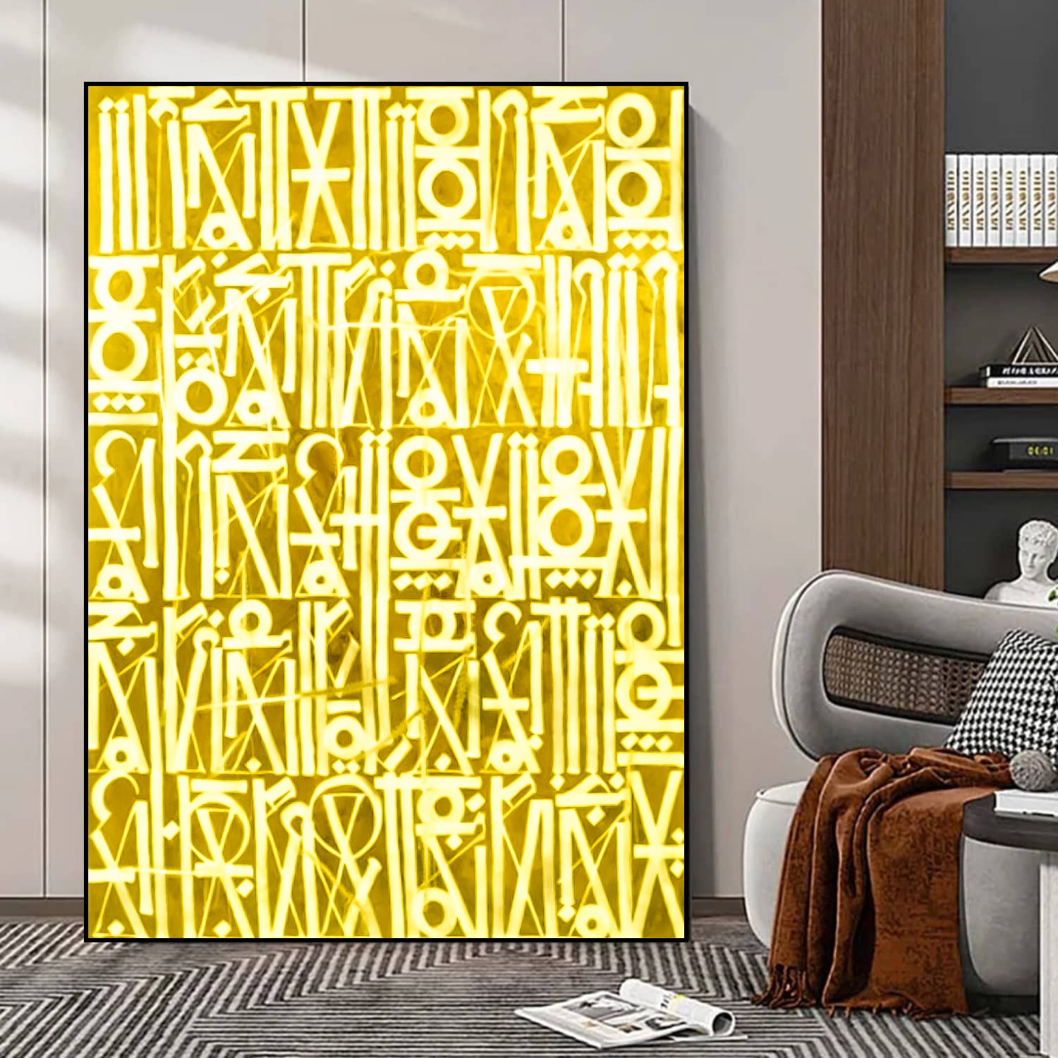 Brilliant Golden Retna Inspired Wall Hanging Art