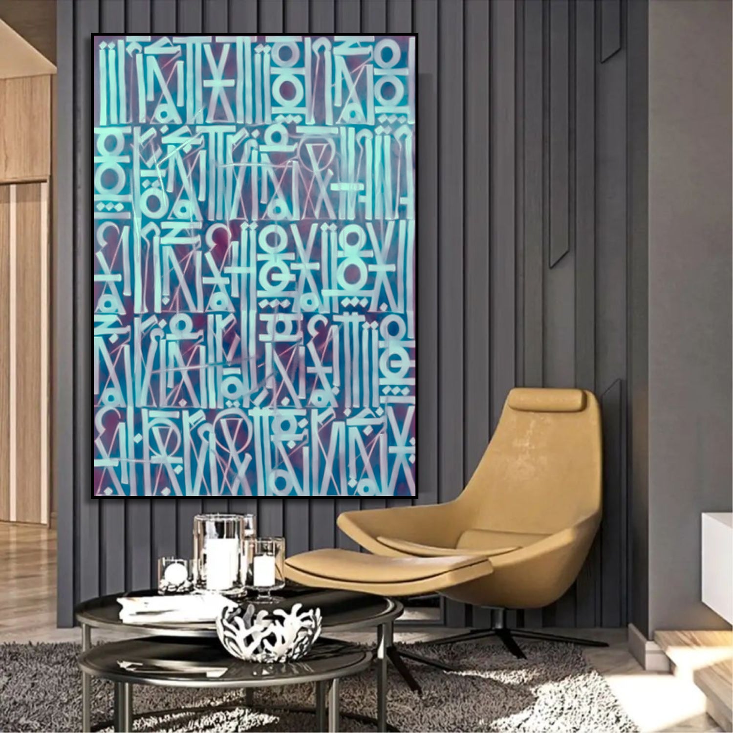 Calligraphic Retna Style Contemporary Wall Art Painting