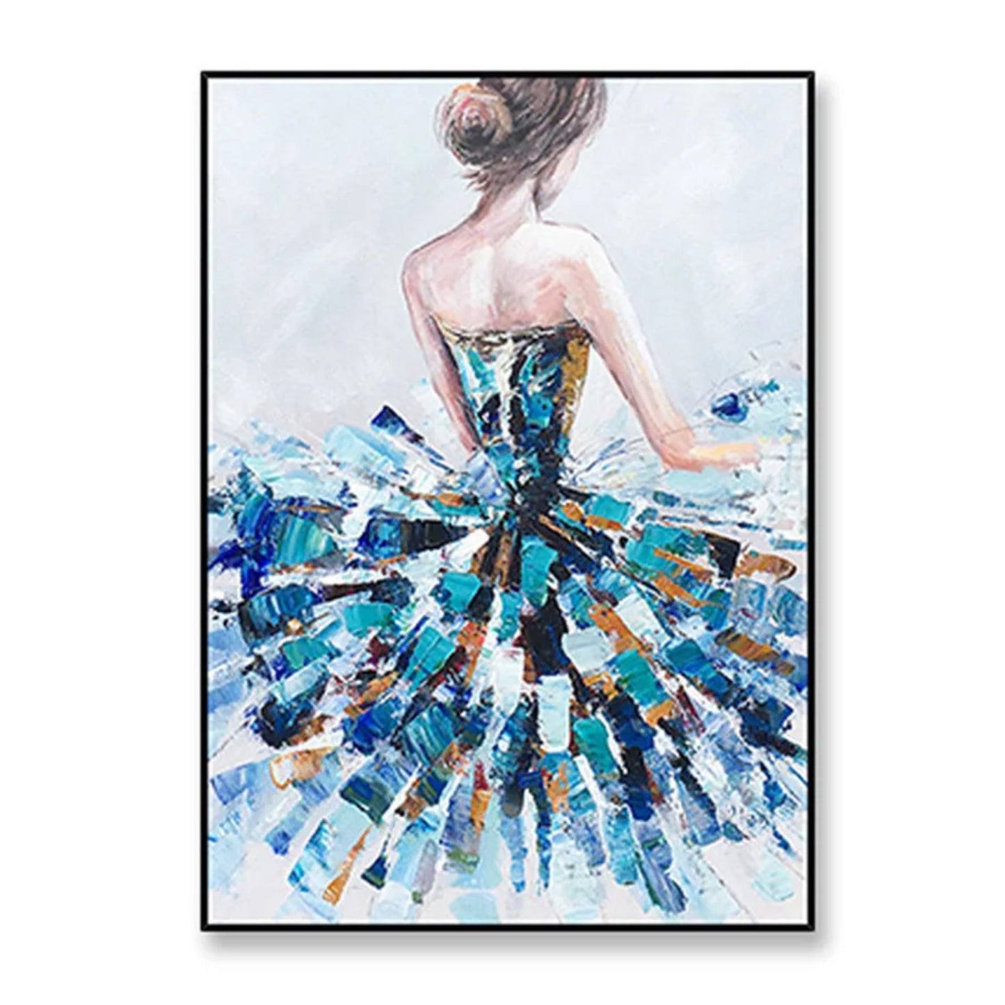 Beautiful Ballet Girl Palette Knife Oil Painting