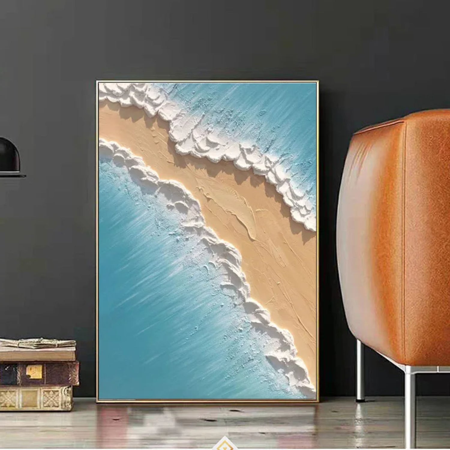 Large 3D Textured Ocean Acrylic Painting Framed Green Beach Painting Abstract Sea offers Wall Art Coastal Wall Art Beach Canvas Painting Wall Decor