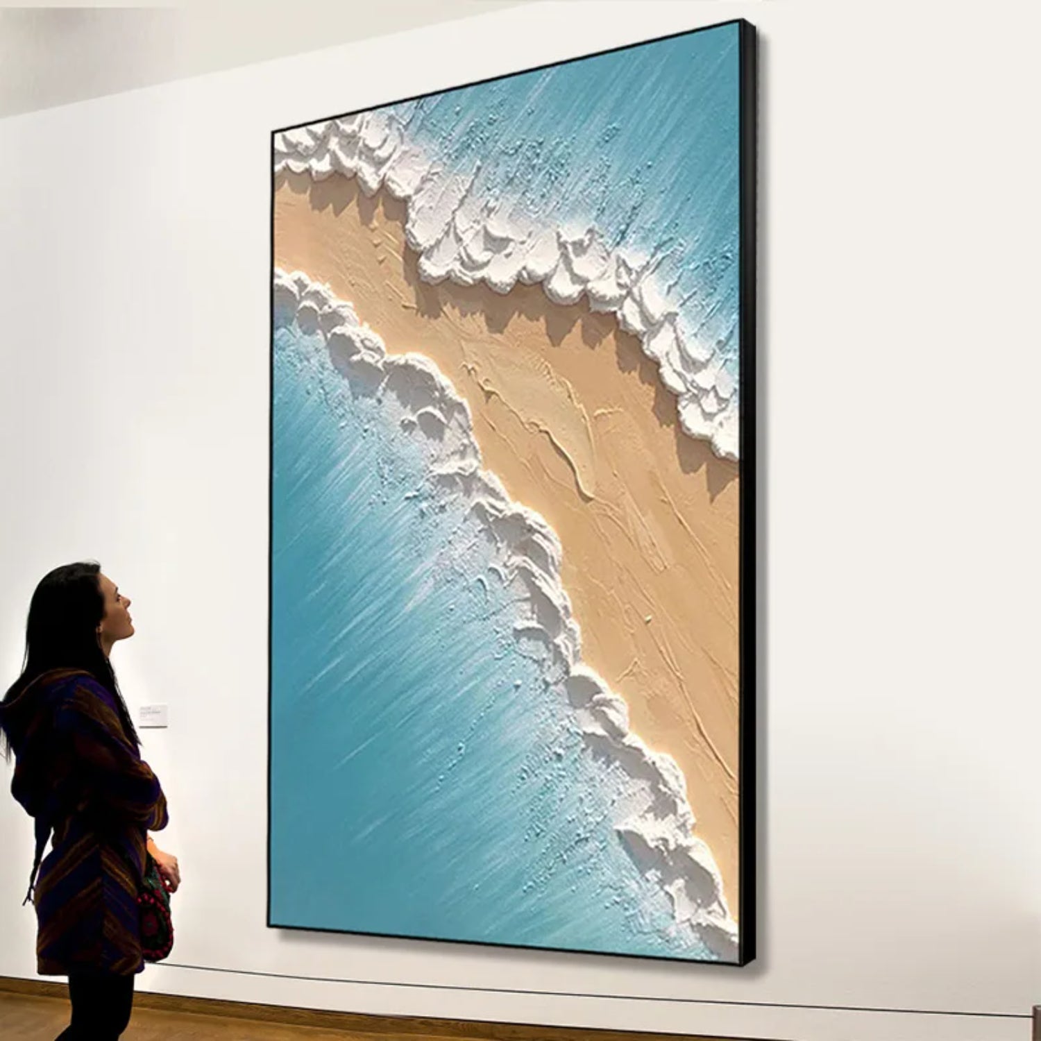 3D Thick Textured Beach Waves Abstract Knife Art