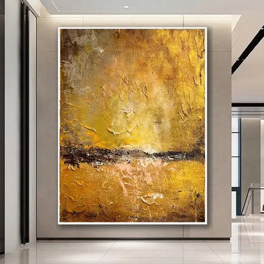 3D Textured Acrylic Gold Palette Knife Minimalist Art