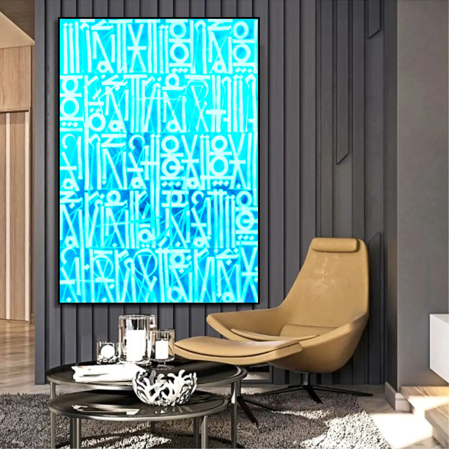 Luminous Sky Blue Retna Reproduction Wall Artwork