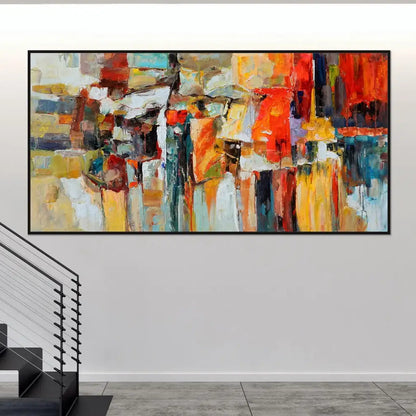 Palette Knife Colourful Hand Painted Textured Wall Art