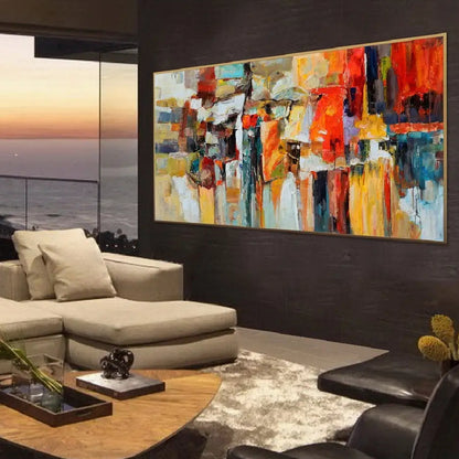 Palette Knife Colourful Hand Painted Textured Wall Art
