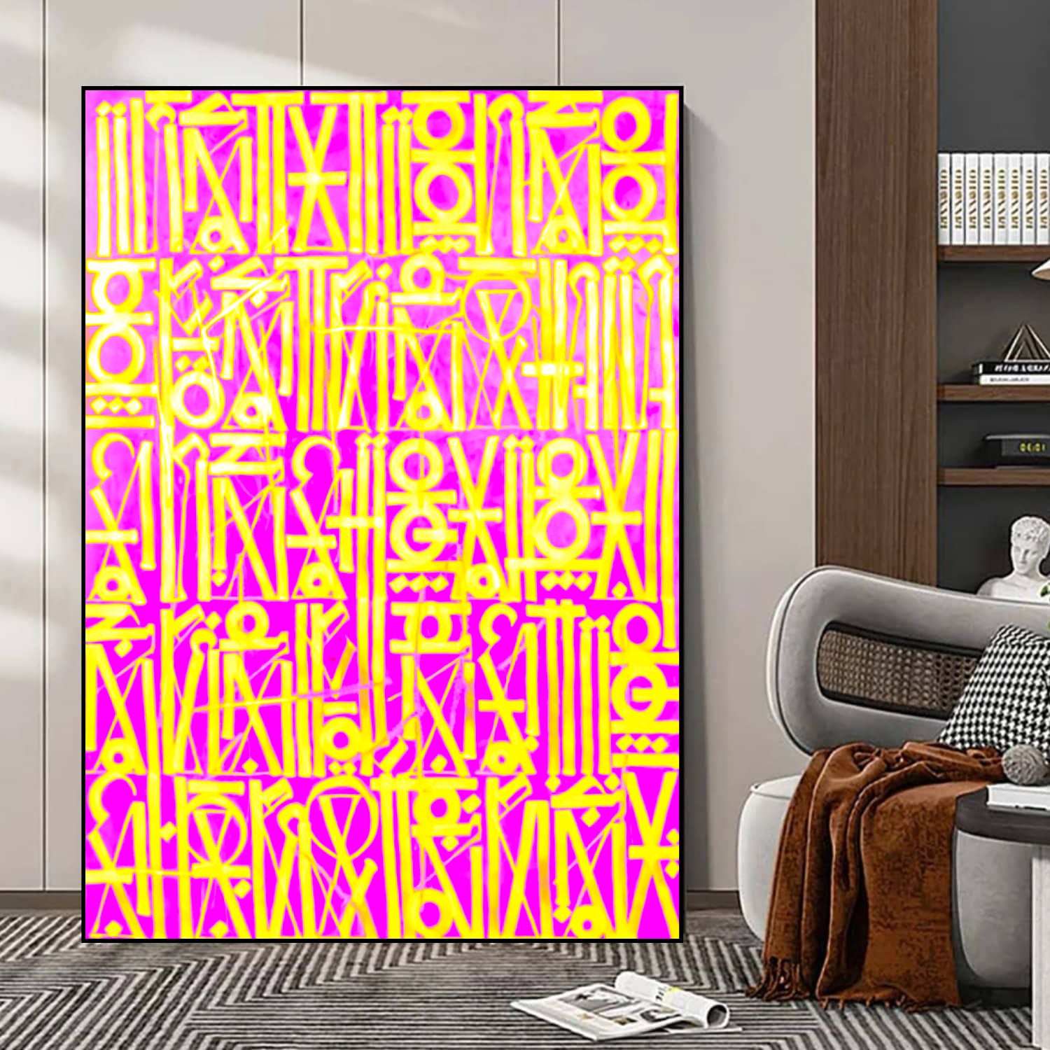 Acrylic Pink Retna Style Contemporary Oil Painting