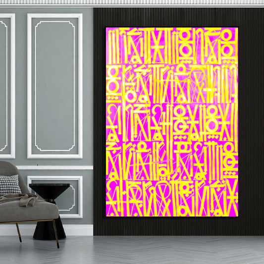 Acrylic Pink Retna Style Contemporary Oil Painting