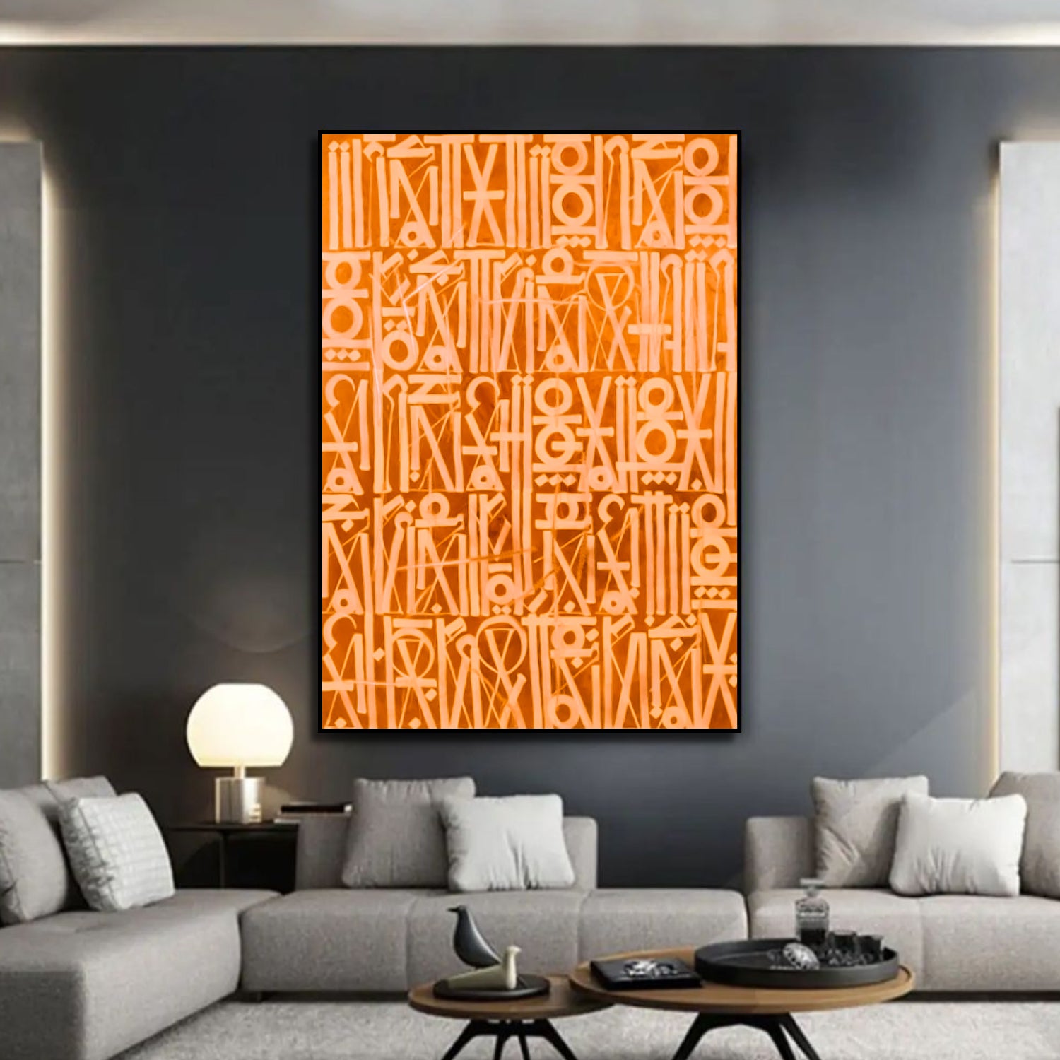 Radiant Orange Calligraphic Fonts Retna Style Art