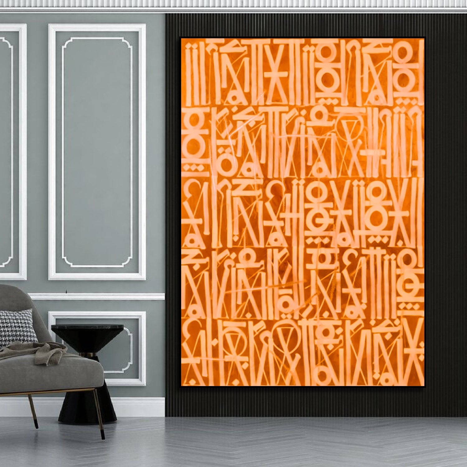 Radiant Orange Calligraphic Fonts Retna Style Art