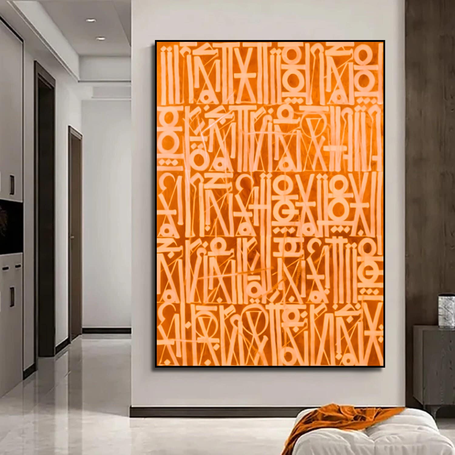 Radiant Orange Calligraphic Fonts Retna Style Art