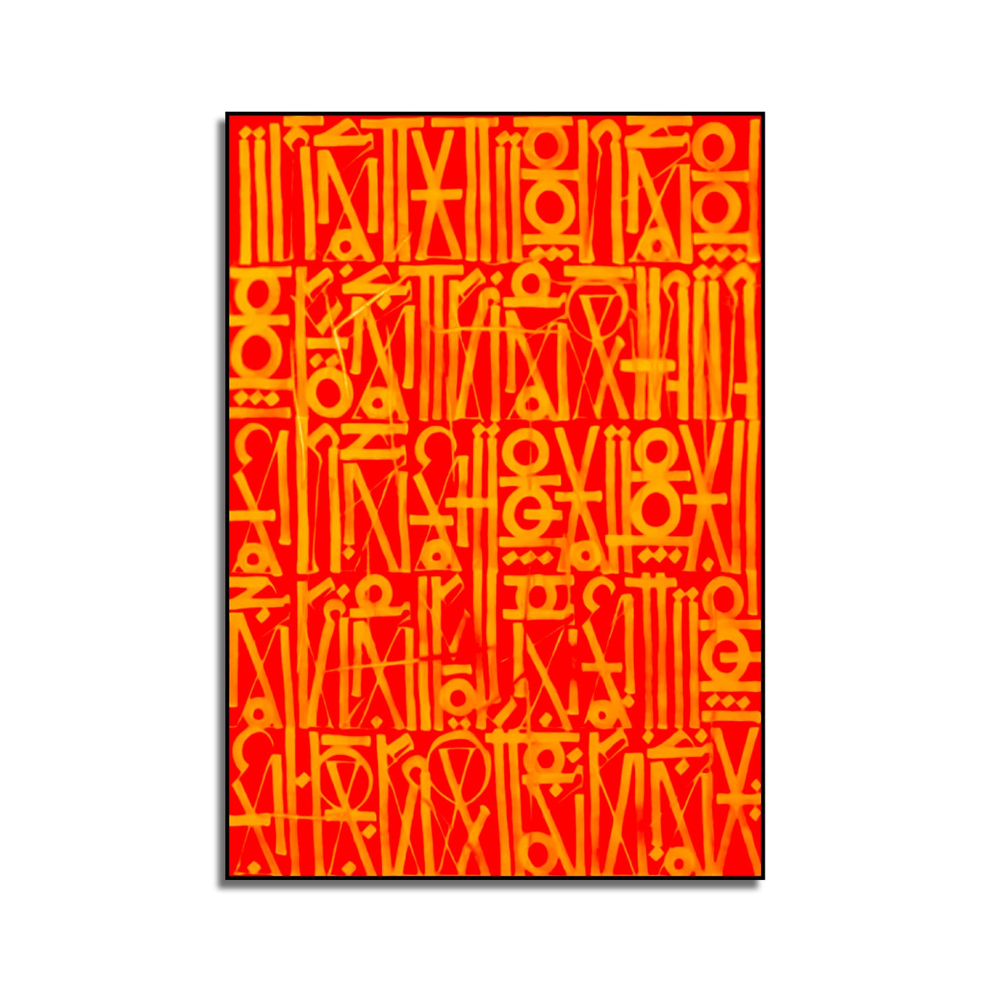 Vivid Red Calligraffiti Retna Style Canvas Painting