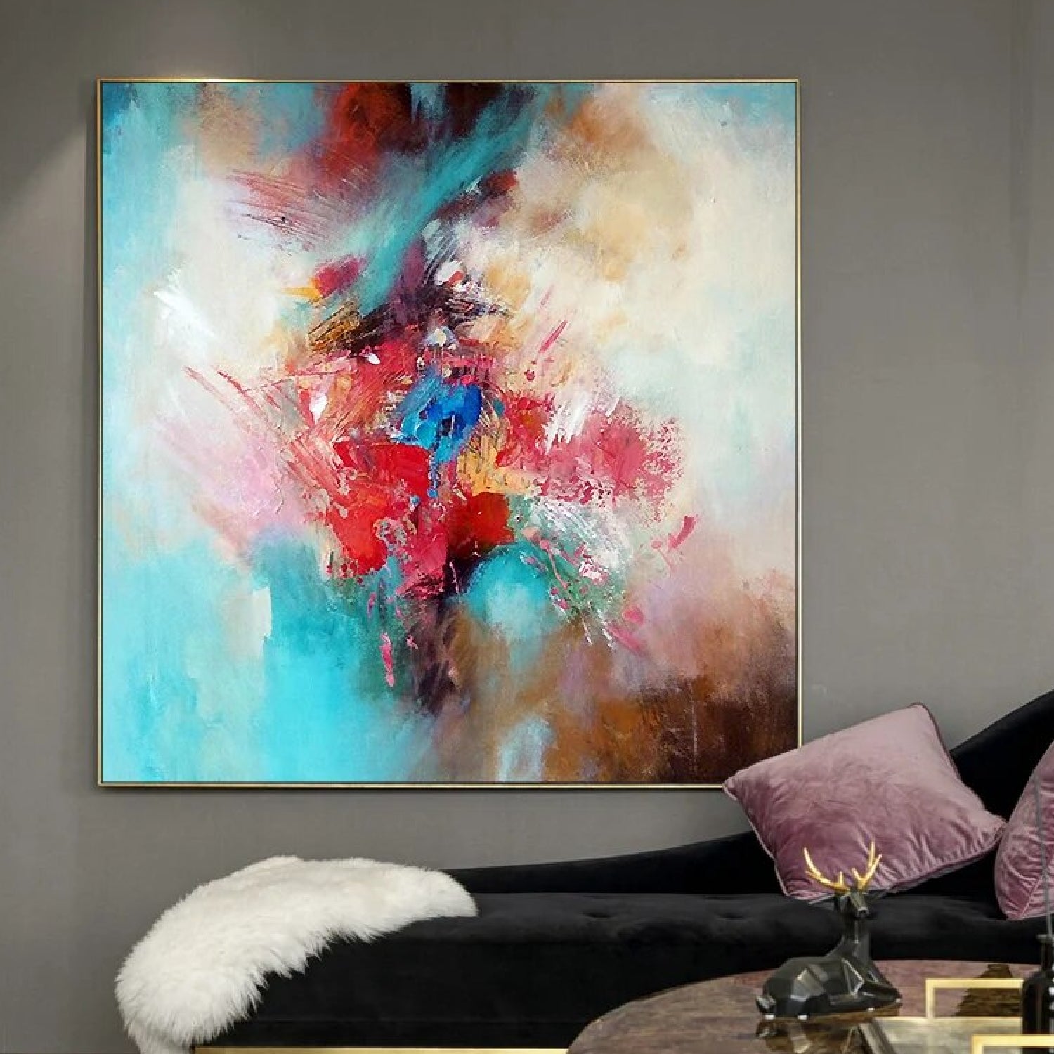 Abstract Colourful Custom Brushstrokes Modern Painting