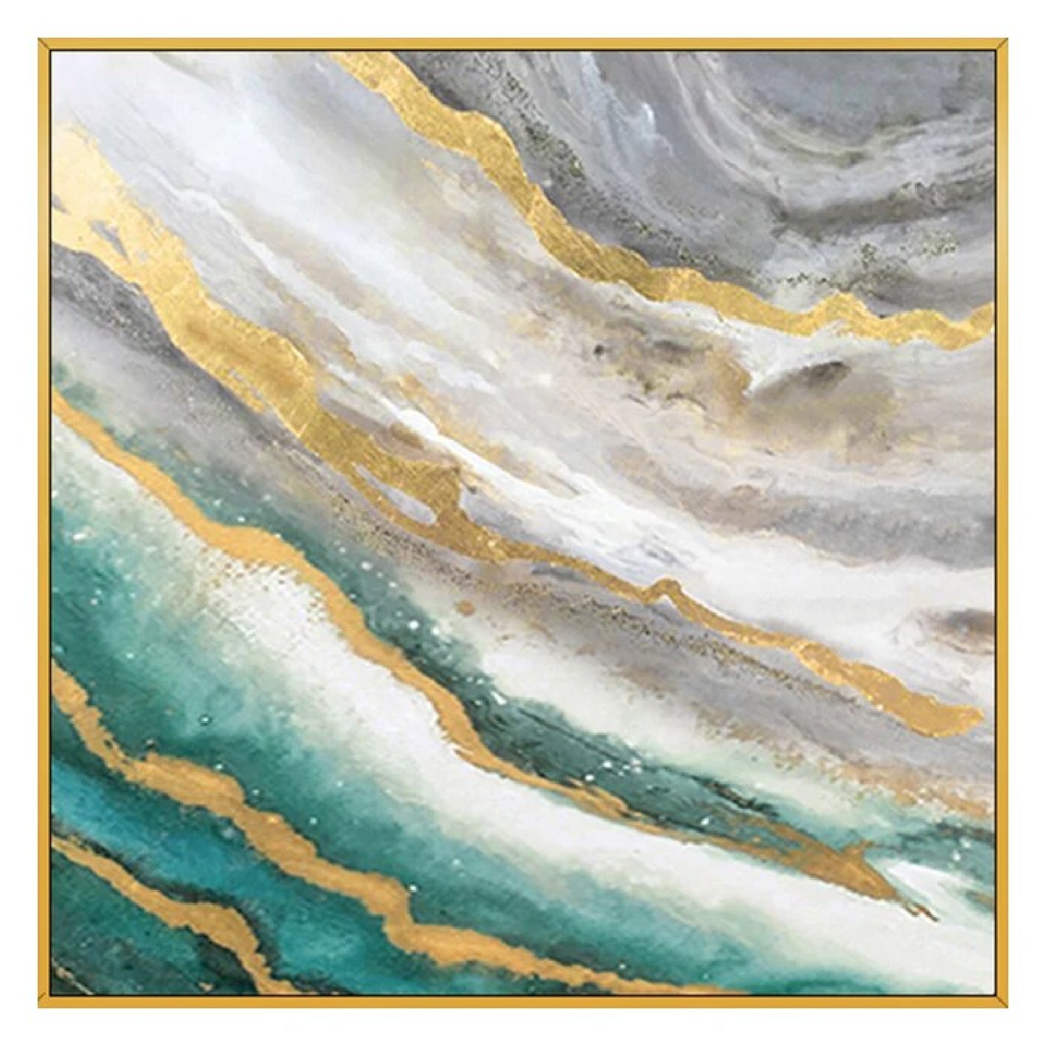 American Marble Style Fluid Abstract Wall Painting