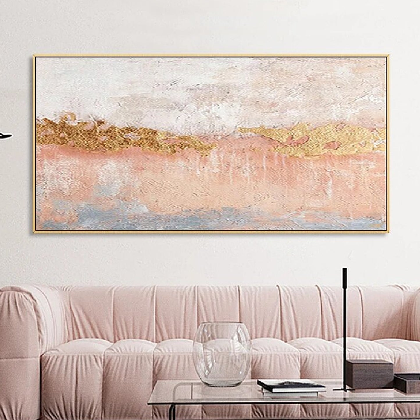 Beautiful Nordic Style Blush Pink Textured Painting