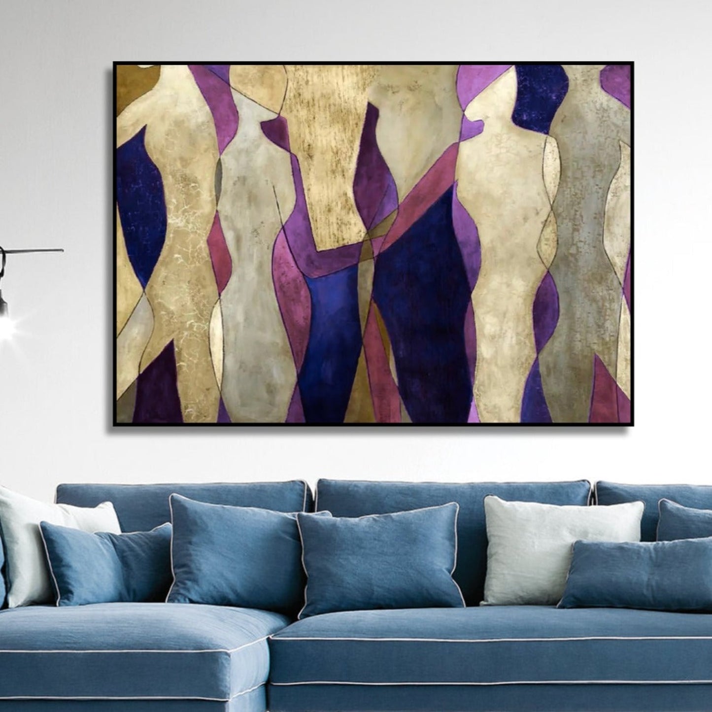 Decorative Multicolour Dancing Figures Painting