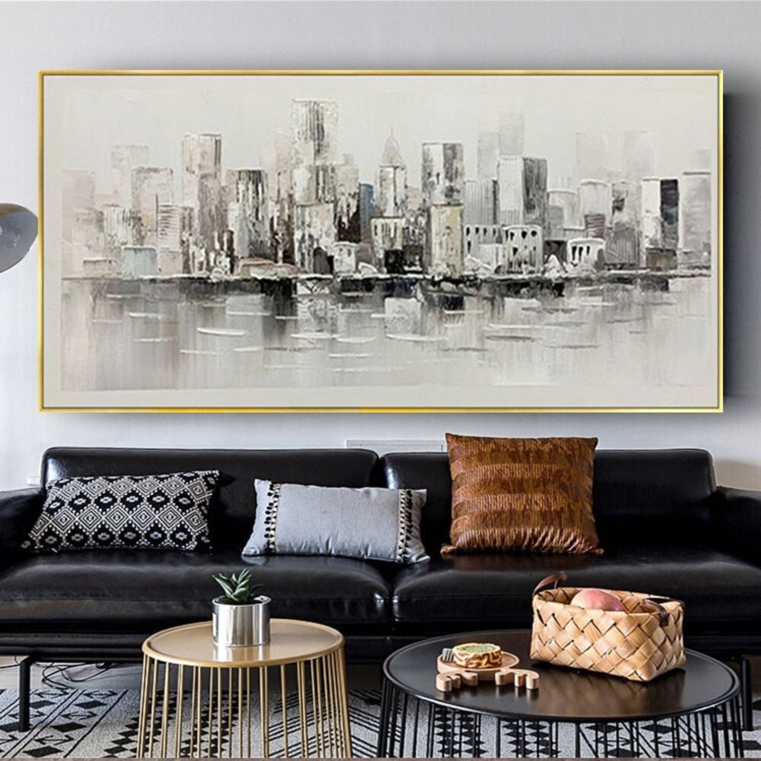 Seaside Metropolis City 100% Hand Painted Wall Art