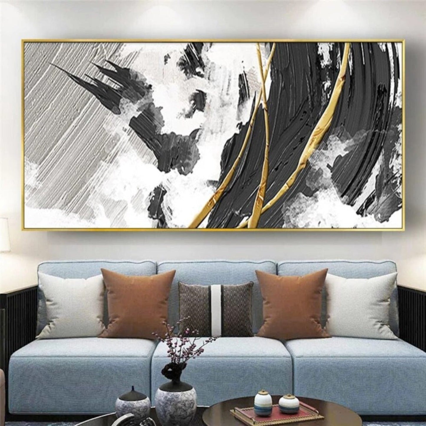 Abstract Thick Textured Line 100% Hand Painted Art