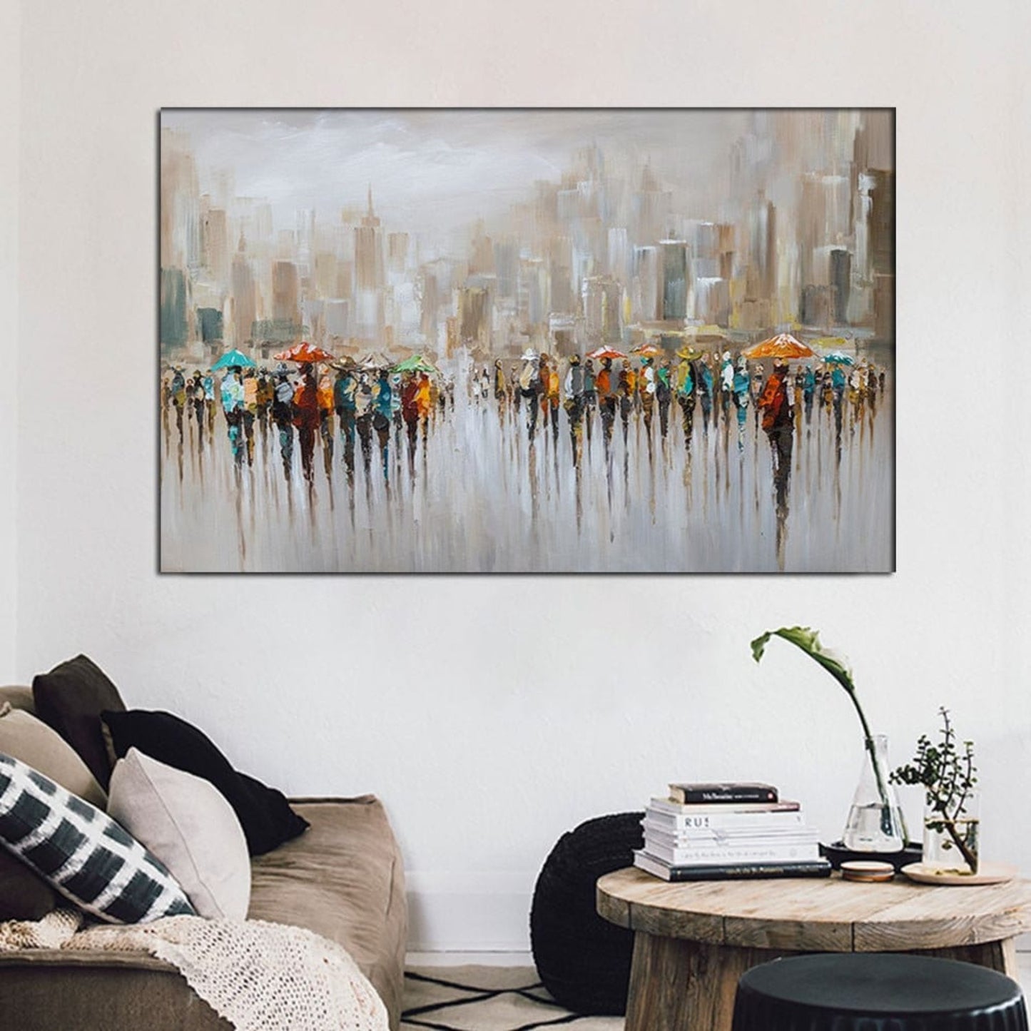 Beautiful Metropolis City 100% Hand Painted Art