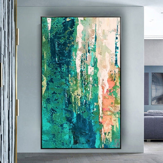 Contemporary Green Landscape Abstract Textured Art