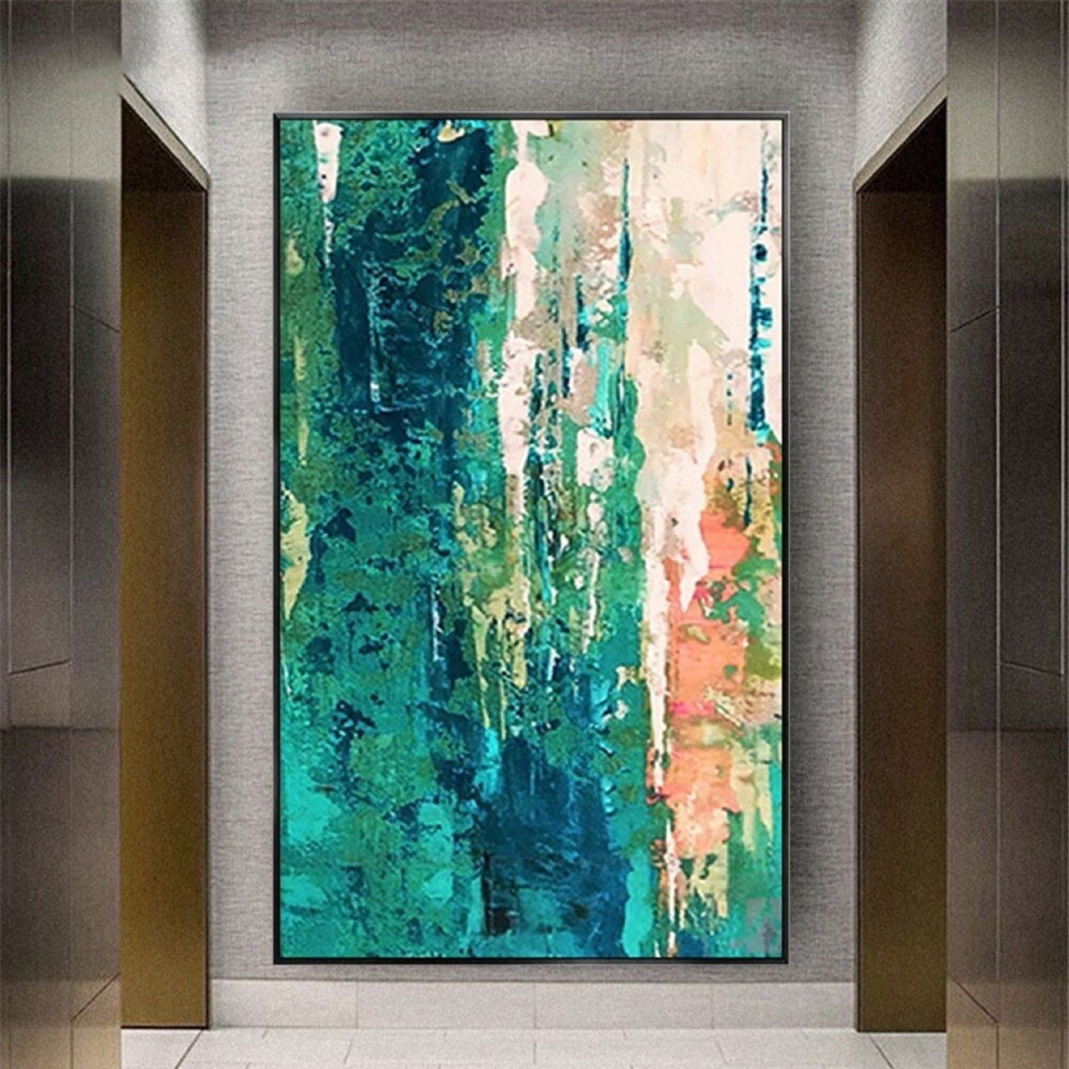 Contemporary Green Landscape Abstract Textured Art