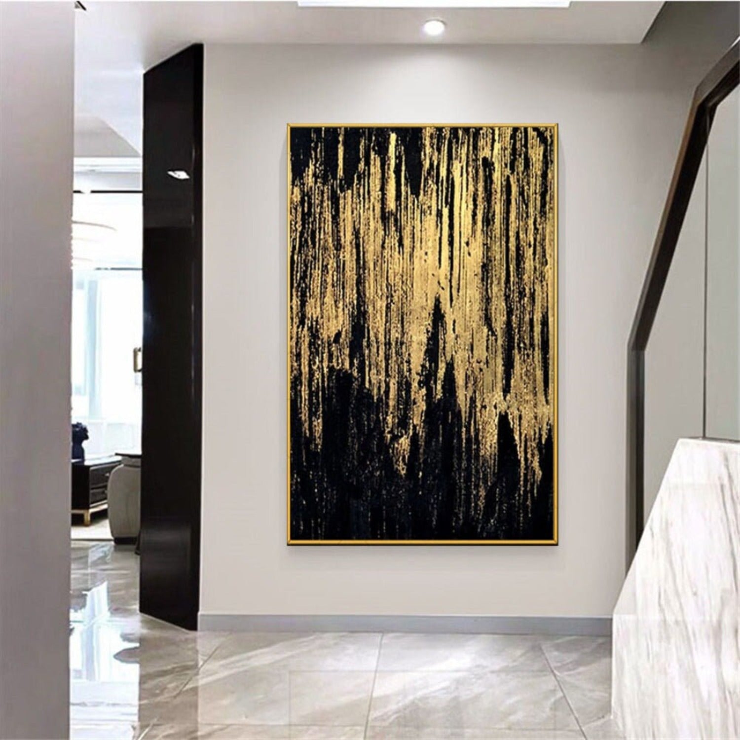 Classical Gold Foil 100% Hand Painted Abstract Art