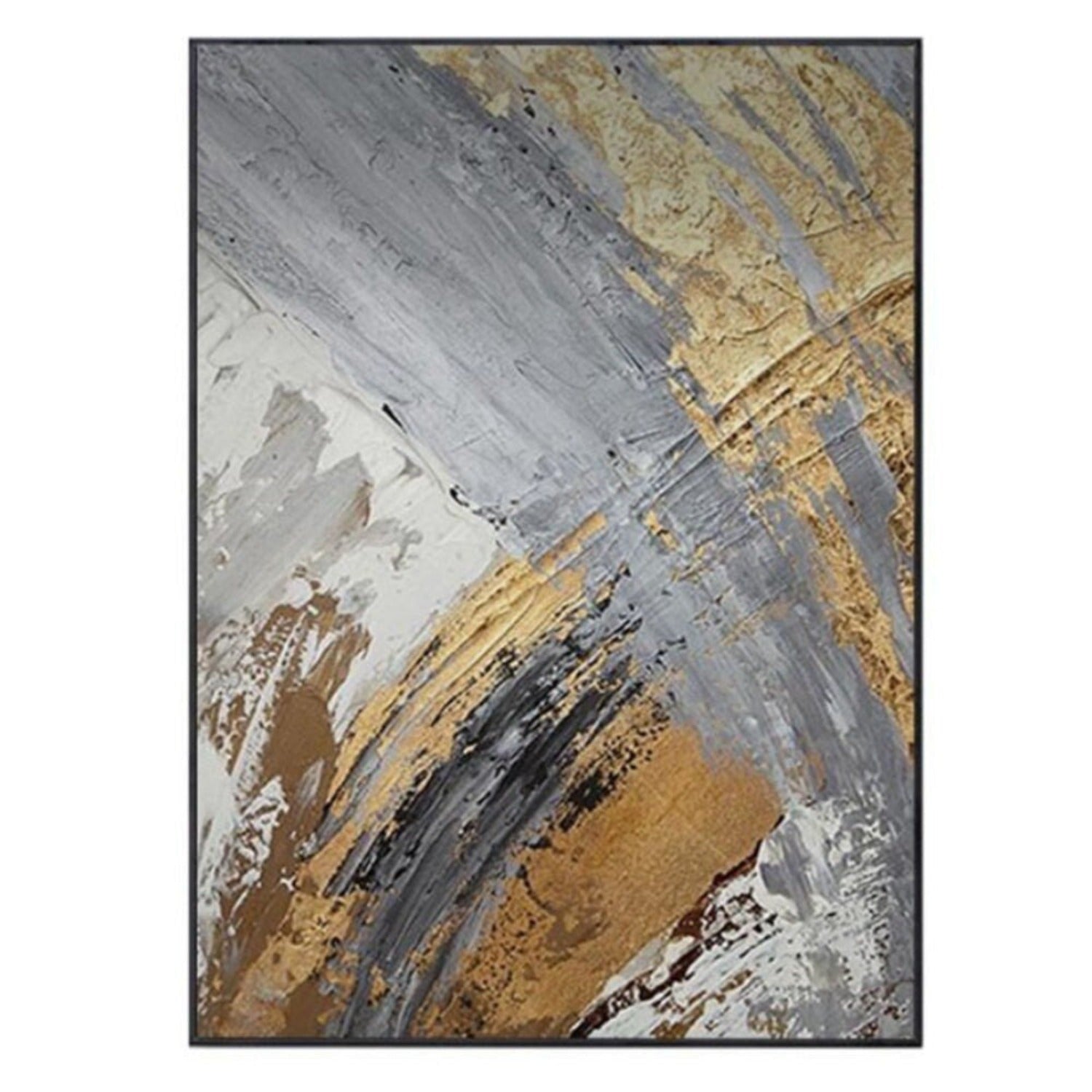 Grey Gold Marble Effect Set of 3 Hand Painted Art