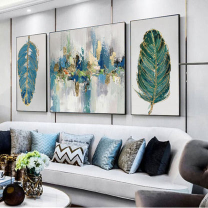 Botanical Leaves 100% Hand Painted 3 Canvas Art