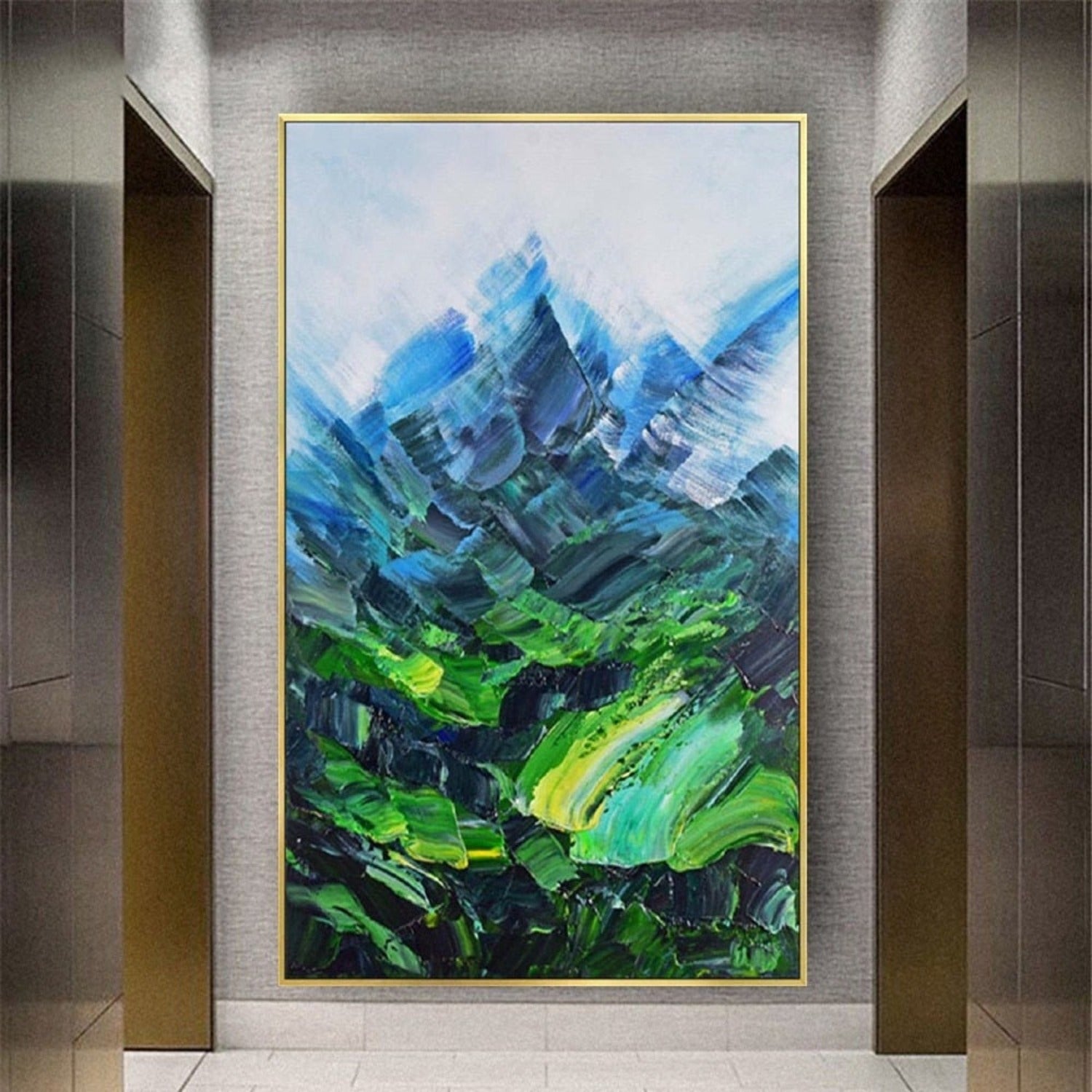 Green Blue Landscape 100% Hand Painted Wall Art