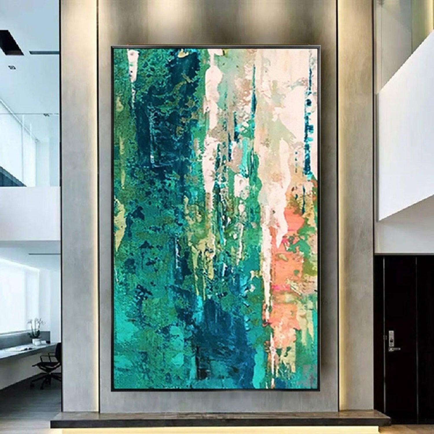 Contemporary Green Landscape Abstract Textured Art