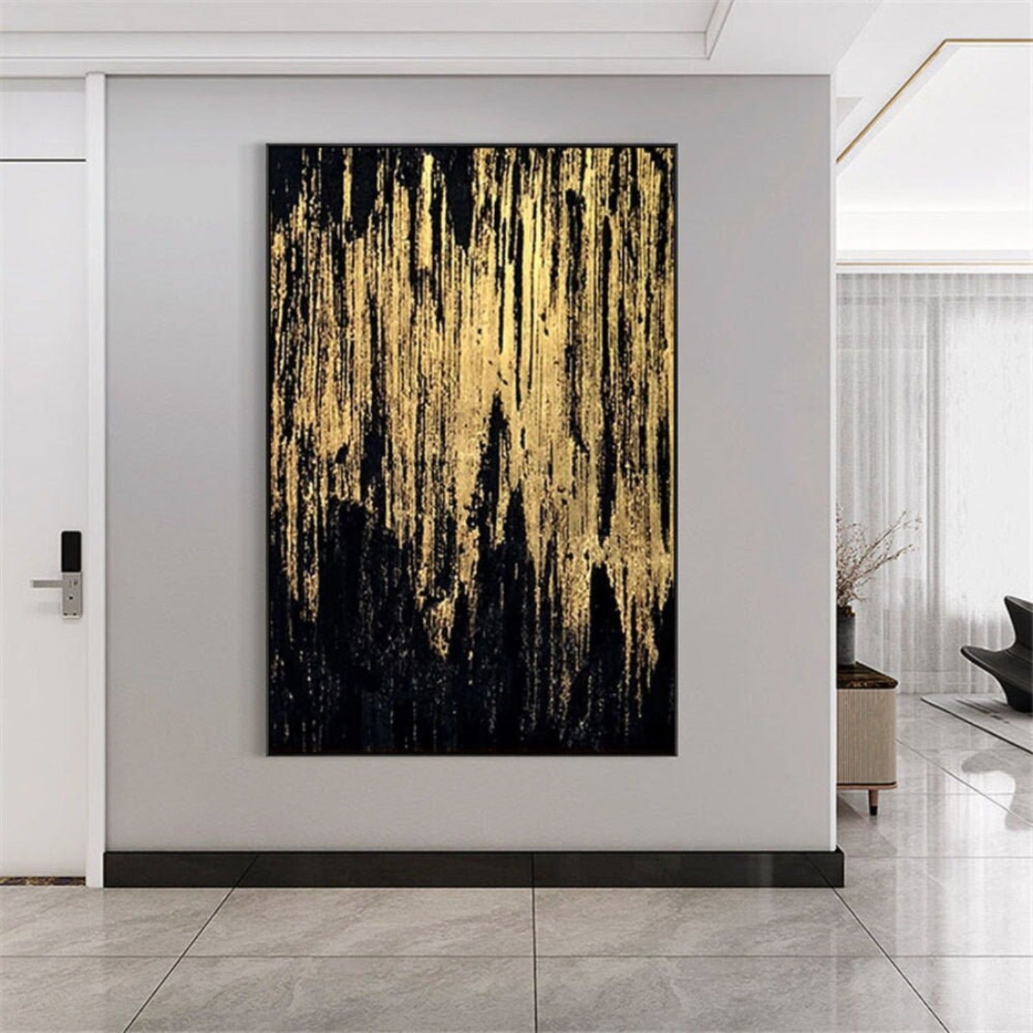 Classical Gold Foil 100% Hand Painted Abstract Art