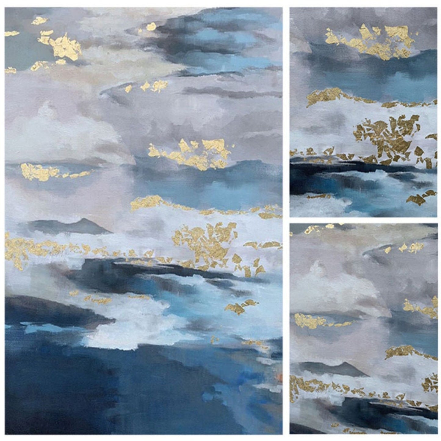 Beautiful Gold Foil Skyscape Contemporary Painting