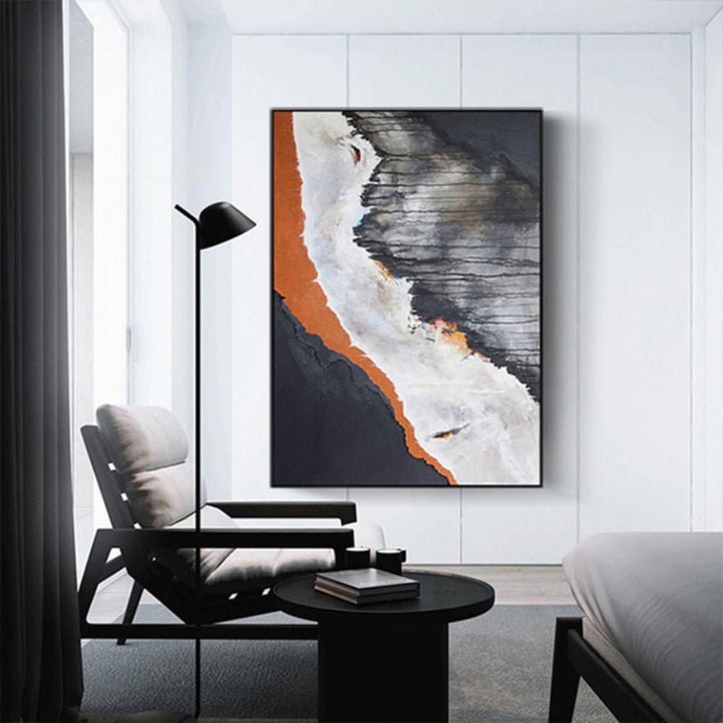 Contemporary Black Landscape 100% Hand Painted Art