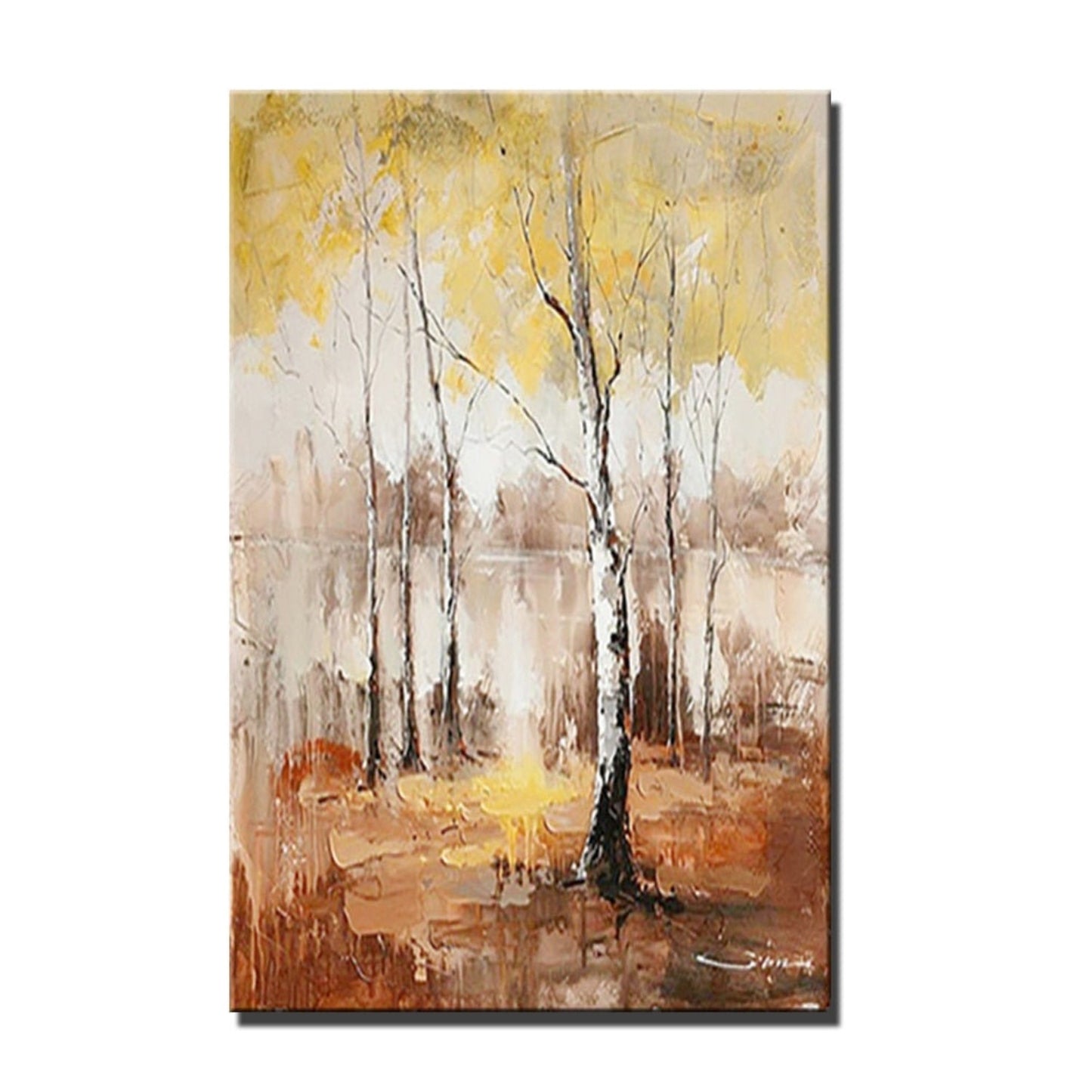 Birch Trees 100% Hand Painted Elegant Wall Decor