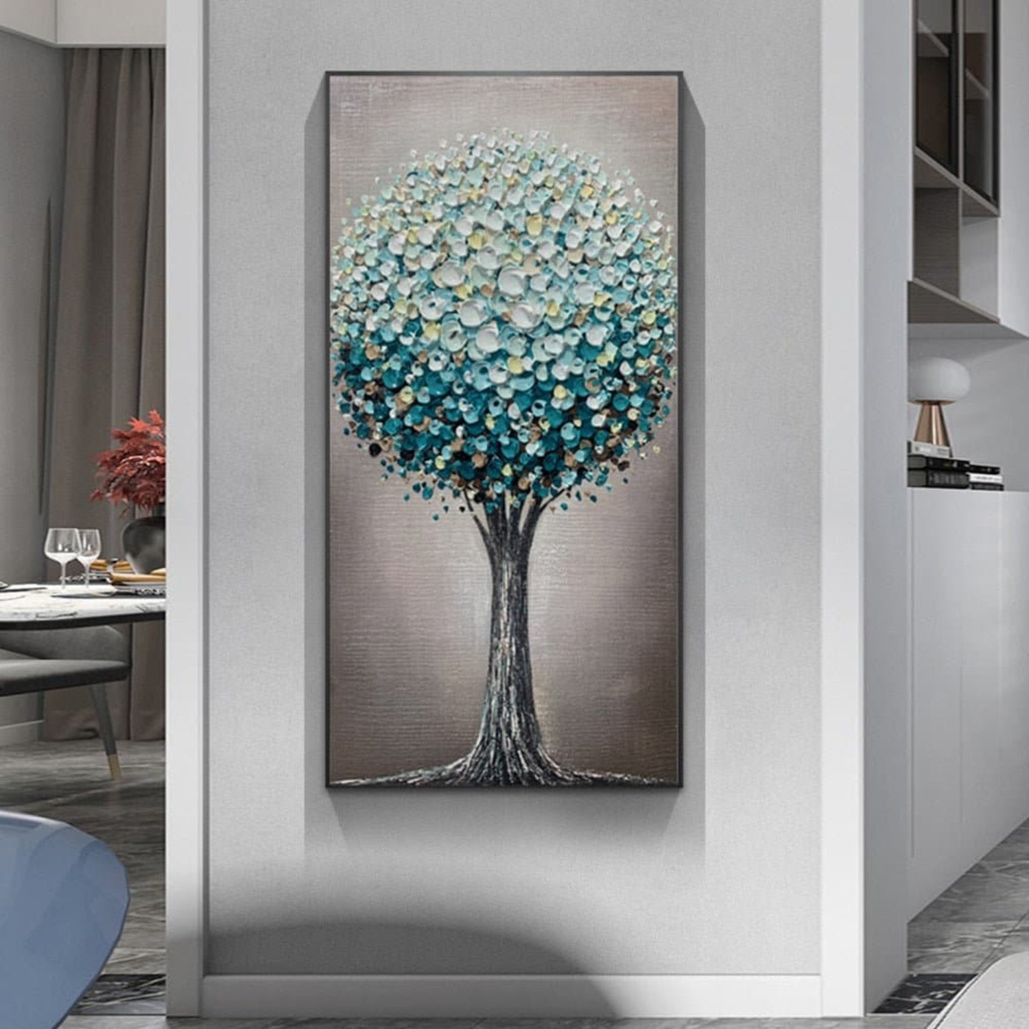 Elegant Fortune Tree 100% Hand Painted 3D Wall Art