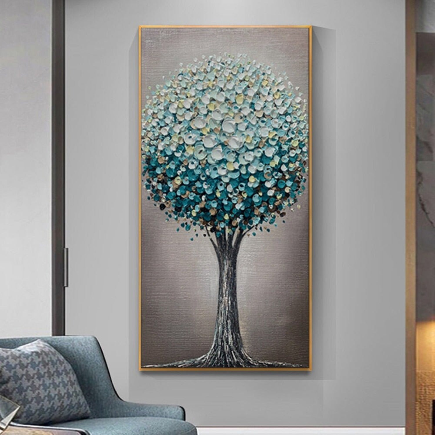 Elegant Fortune Tree 100% Hand Painted 3D Wall Art