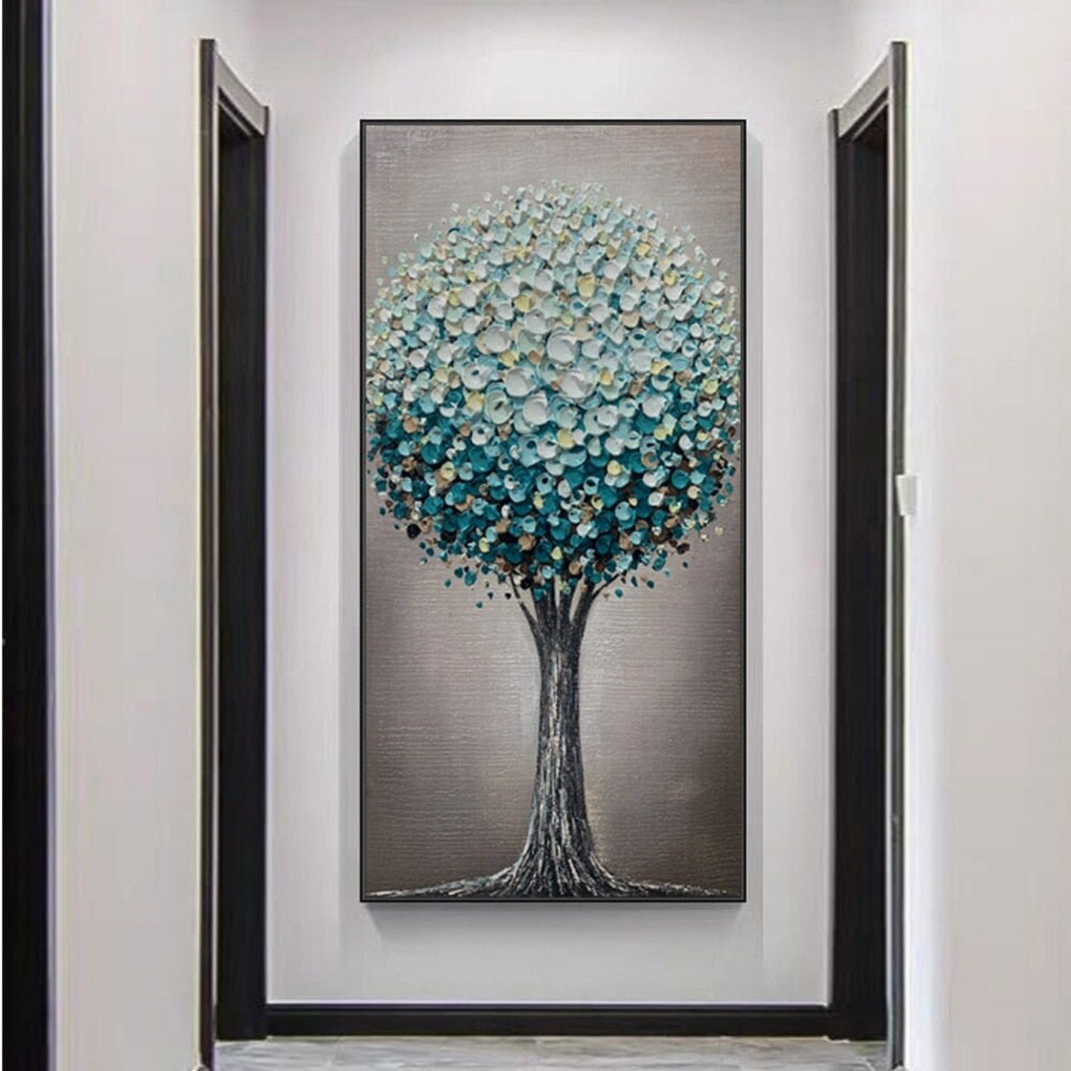 Elegant Fortune Tree 100% Hand Painted 3D Wall Art