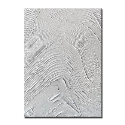 Concrete Style White Waves 3D Textured Painting