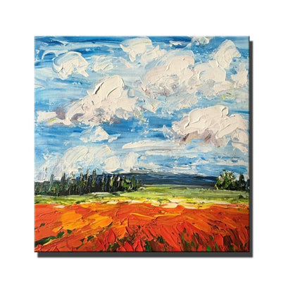 Wonderful Skyline Landscape Palette Knife Painting