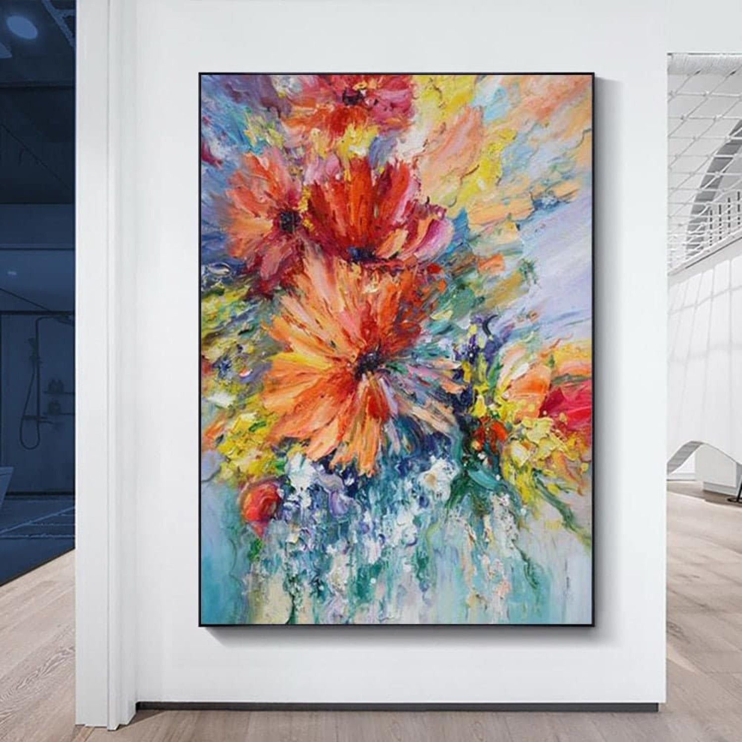 Beautiful Flowers Abstract Blossom Floral Painting