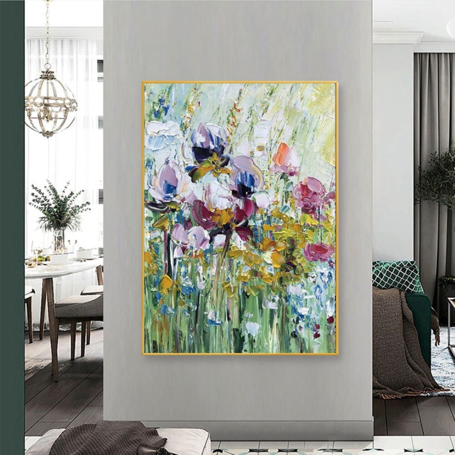 Abstract Colourful Flowers 100% Hand Painted Art