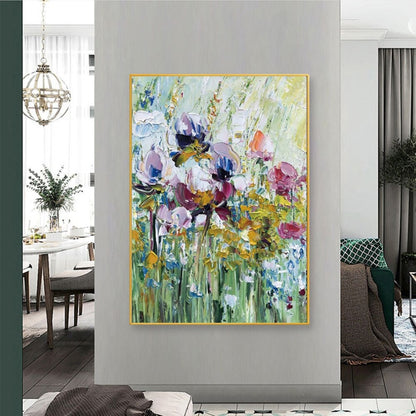 Abstract Colourful Flowers 100% Hand Painted Art