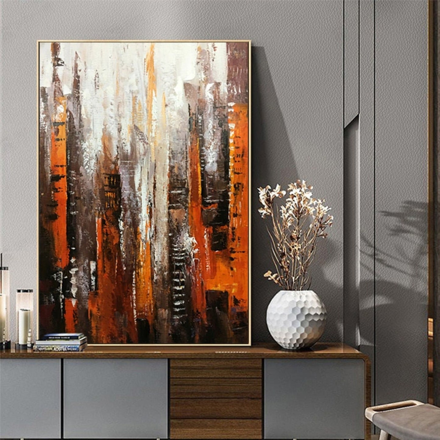 Modern Metropolis Cityscape 100% Hand Painted Art