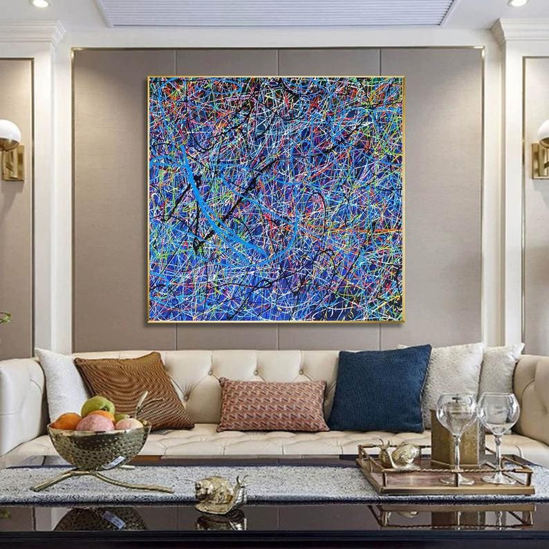 Jackson Pollock Splatter 100% Hand Painted Art | Drip Style Art | Colourful Acrylic Oil Art | Original Abstract Painting | Contemporary Art