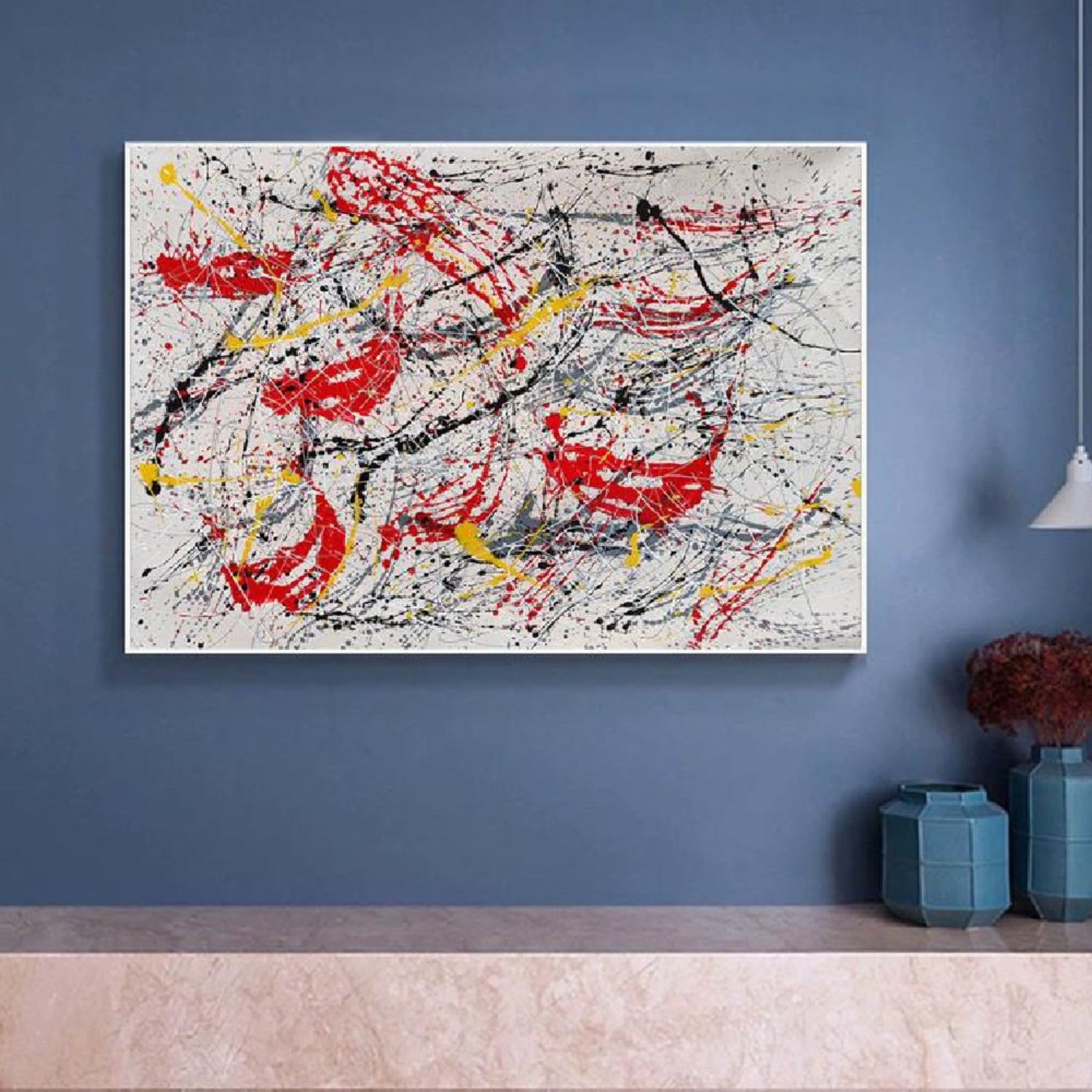 Contemporary 100% Hand Painted Modern Splatter Art