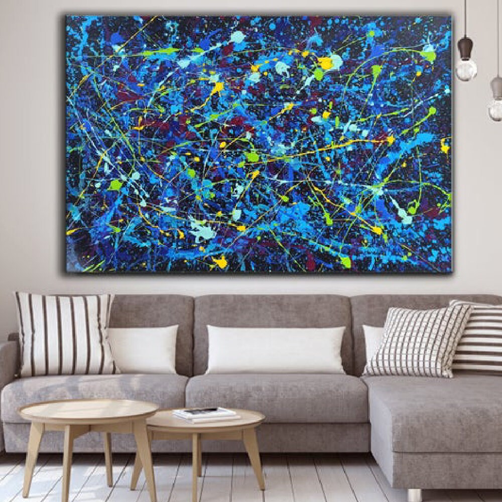 100% Hand Painted Jackson Pollock Style Artwork