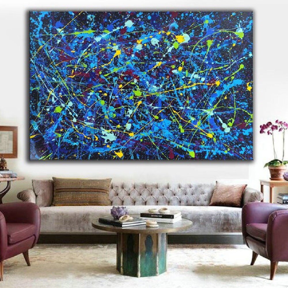 100% Hand Painted Jackson Pollock Style Artwork