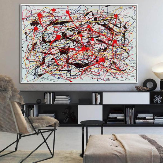 Modern Jackson Pollock 100% Hand Painted Wall Art