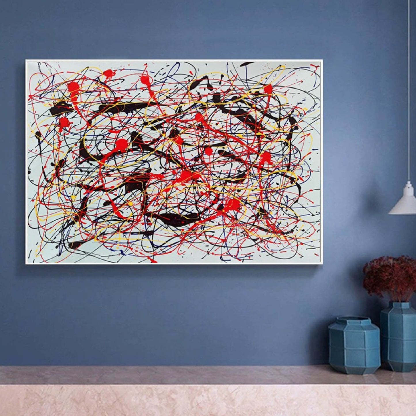 Modern Jackson Pollock 100% Hand Painted Wall Art